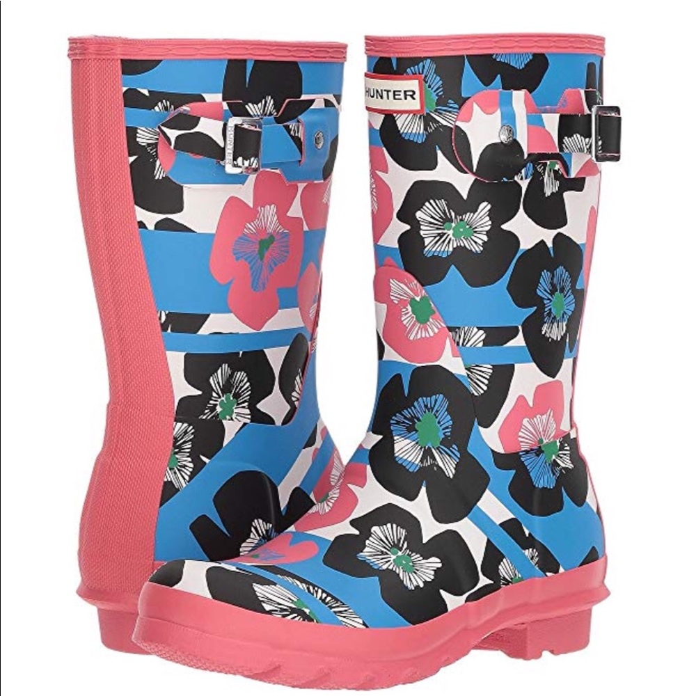 NIB HUNTER RAIN BOOTS, women’s floral stripe - Picture 1 of 4